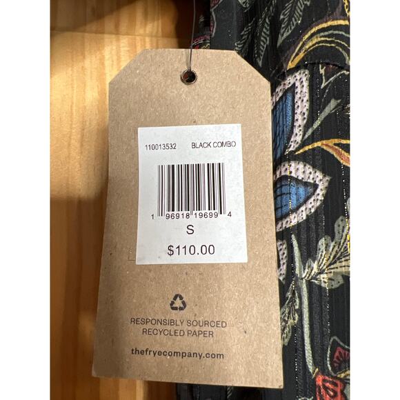 Frye NEW dress size S black floral maxi fully lined western cowgirl holidays - Picture 7 of 10